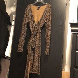 Moda International Jersey Leopard Wrap Dress, L